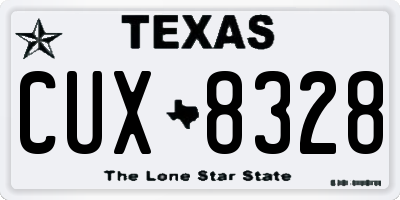 TX license plate CUX8328