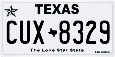 TX license plate CUX8329