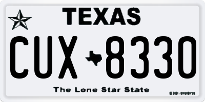 TX license plate CUX8330