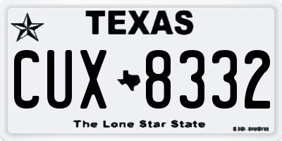 TX license plate CUX8332