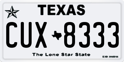 TX license plate CUX8333