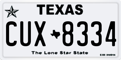 TX license plate CUX8334