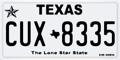 TX license plate CUX8335