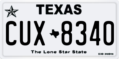 TX license plate CUX8340