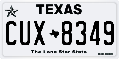 TX license plate CUX8349