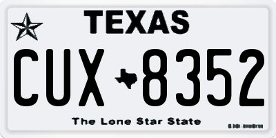 TX license plate CUX8352
