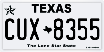 TX license plate CUX8355
