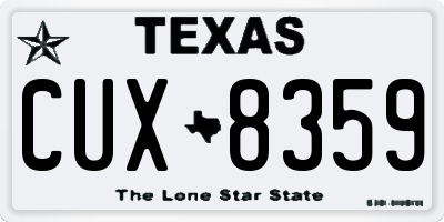 TX license plate CUX8359