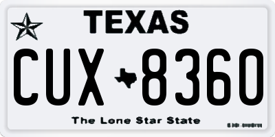 TX license plate CUX8360