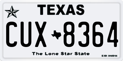 TX license plate CUX8364