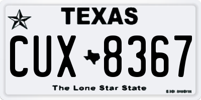 TX license plate CUX8367