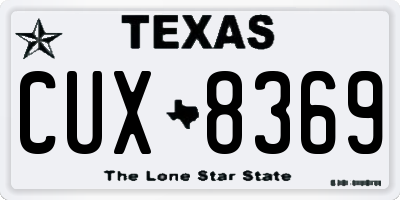 TX license plate CUX8369