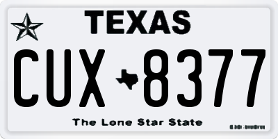 TX license plate CUX8377