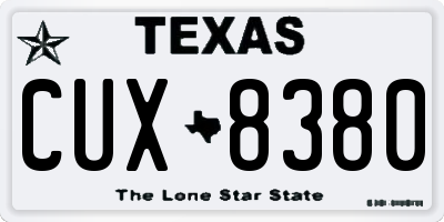 TX license plate CUX8380