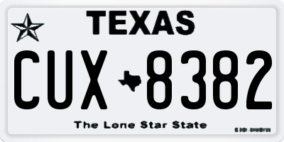 TX license plate CUX8382