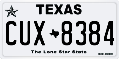 TX license plate CUX8384