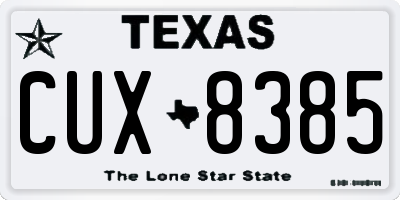 TX license plate CUX8385