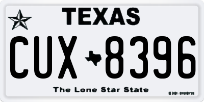 TX license plate CUX8396