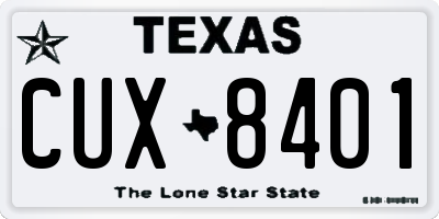 TX license plate CUX8401
