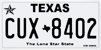 TX license plate CUX8402