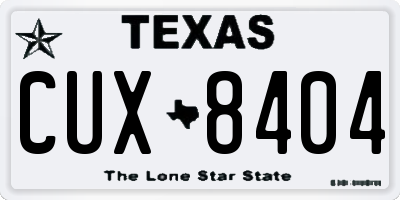 TX license plate CUX8404