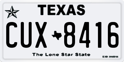TX license plate CUX8416