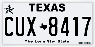 TX license plate CUX8417