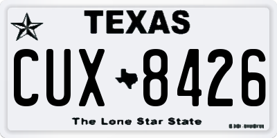 TX license plate CUX8426