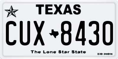 TX license plate CUX8430