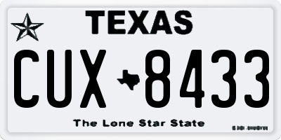 TX license plate CUX8433