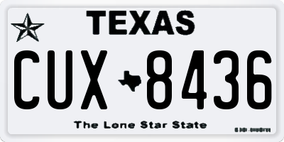 TX license plate CUX8436