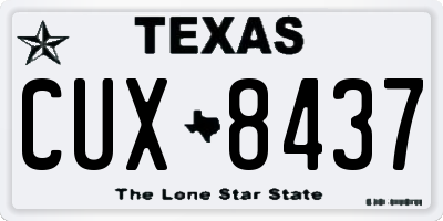 TX license plate CUX8437