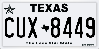 TX license plate CUX8449