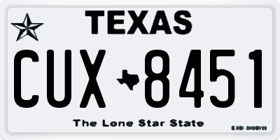 TX license plate CUX8451