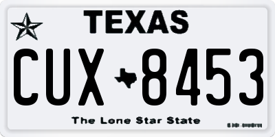 TX license plate CUX8453