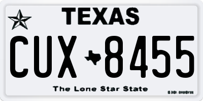 TX license plate CUX8455