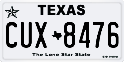 TX license plate CUX8476