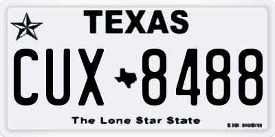 TX license plate CUX8488