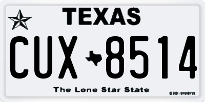 TX license plate CUX8514
