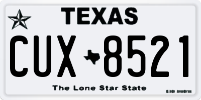 TX license plate CUX8521