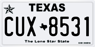 TX license plate CUX8531