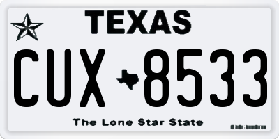TX license plate CUX8533