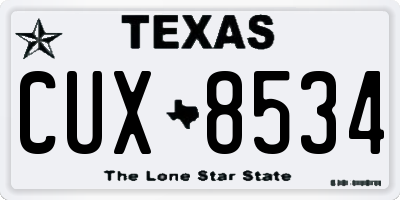 TX license plate CUX8534