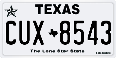 TX license plate CUX8543