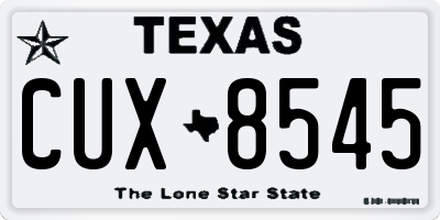 TX license plate CUX8545