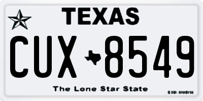 TX license plate CUX8549