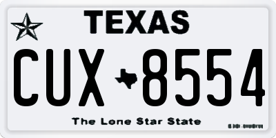 TX license plate CUX8554