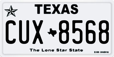 TX license plate CUX8568