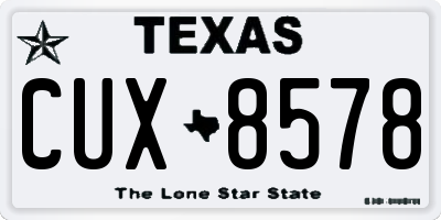 TX license plate CUX8578