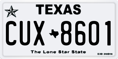 TX license plate CUX8601